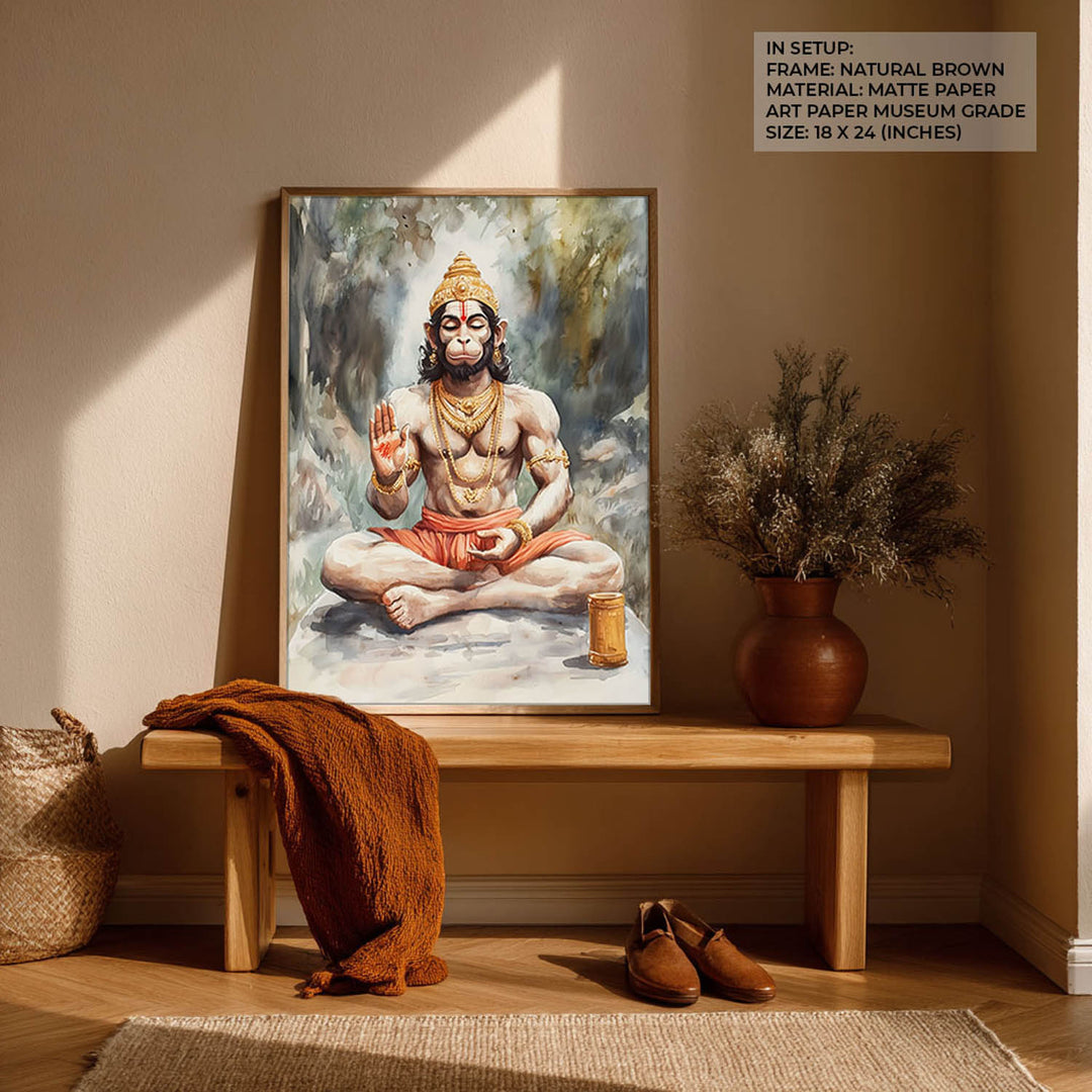 Lord Hanuman Meditating - Vastu Painting