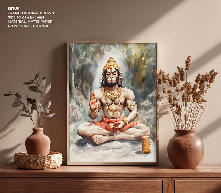 Lord Hanuman Meditating - Vastu Painting