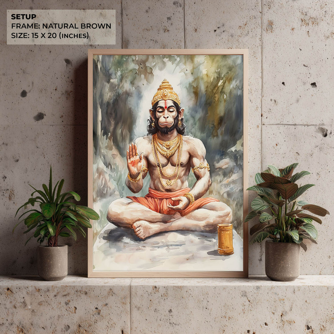 Lord Hanuman Meditating - Vastu Painting