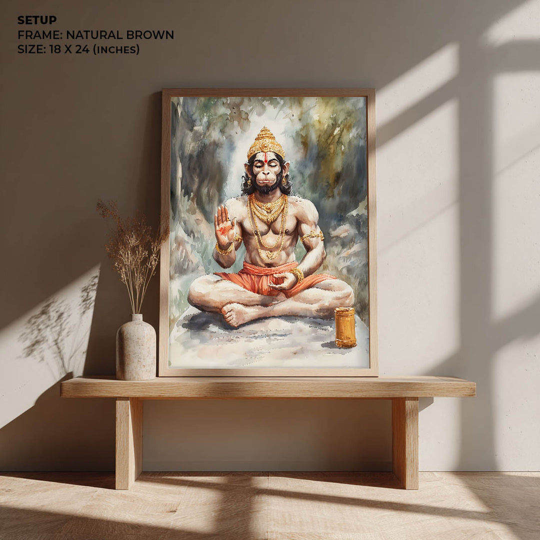 Lord Hanuman Meditating - Vastu Painting