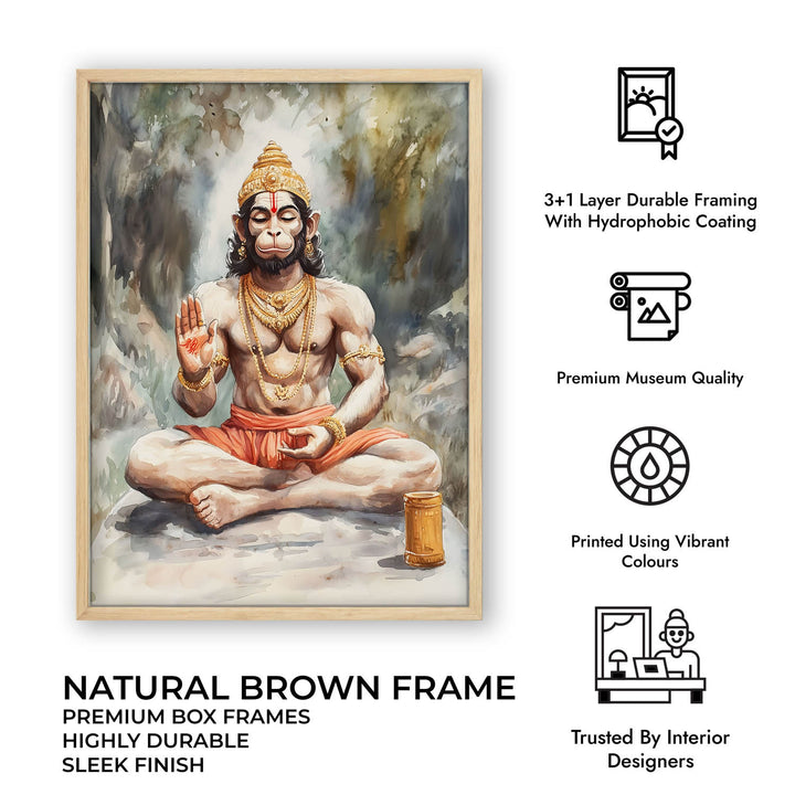 Lord Hanuman Meditating - Vastu Painting