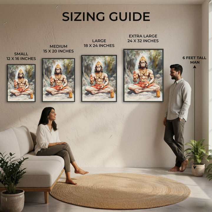 Lord Hanuman Meditating - Vastu Painting