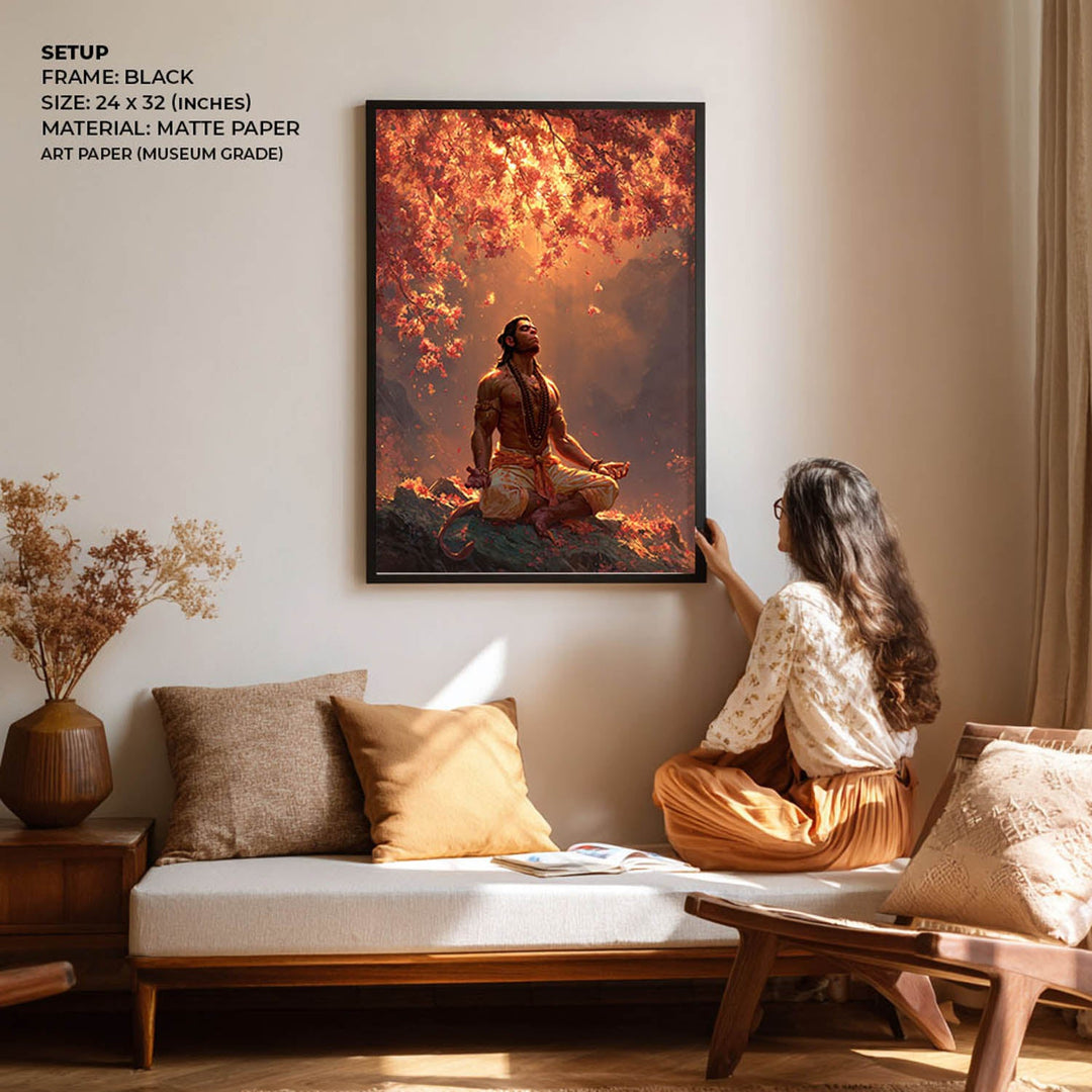Lord Hanuman Meditation Painting – Vastu Wall Art