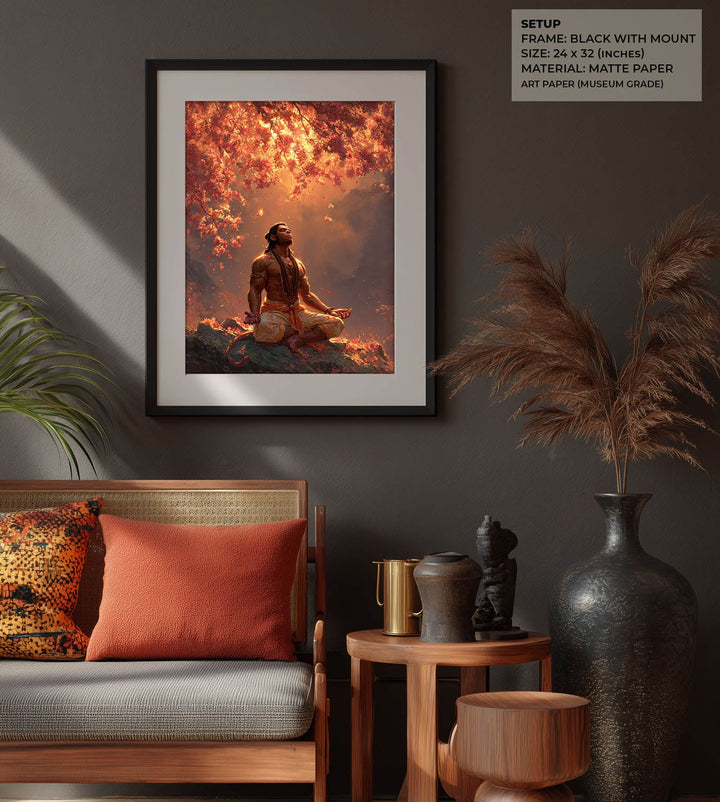 Lord Hanuman Meditation Painting – Vastu Wall Art