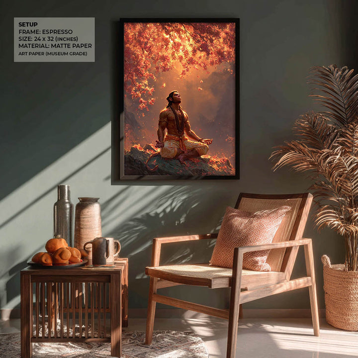 Lord Hanuman Meditation Painting – Vastu Wall Art