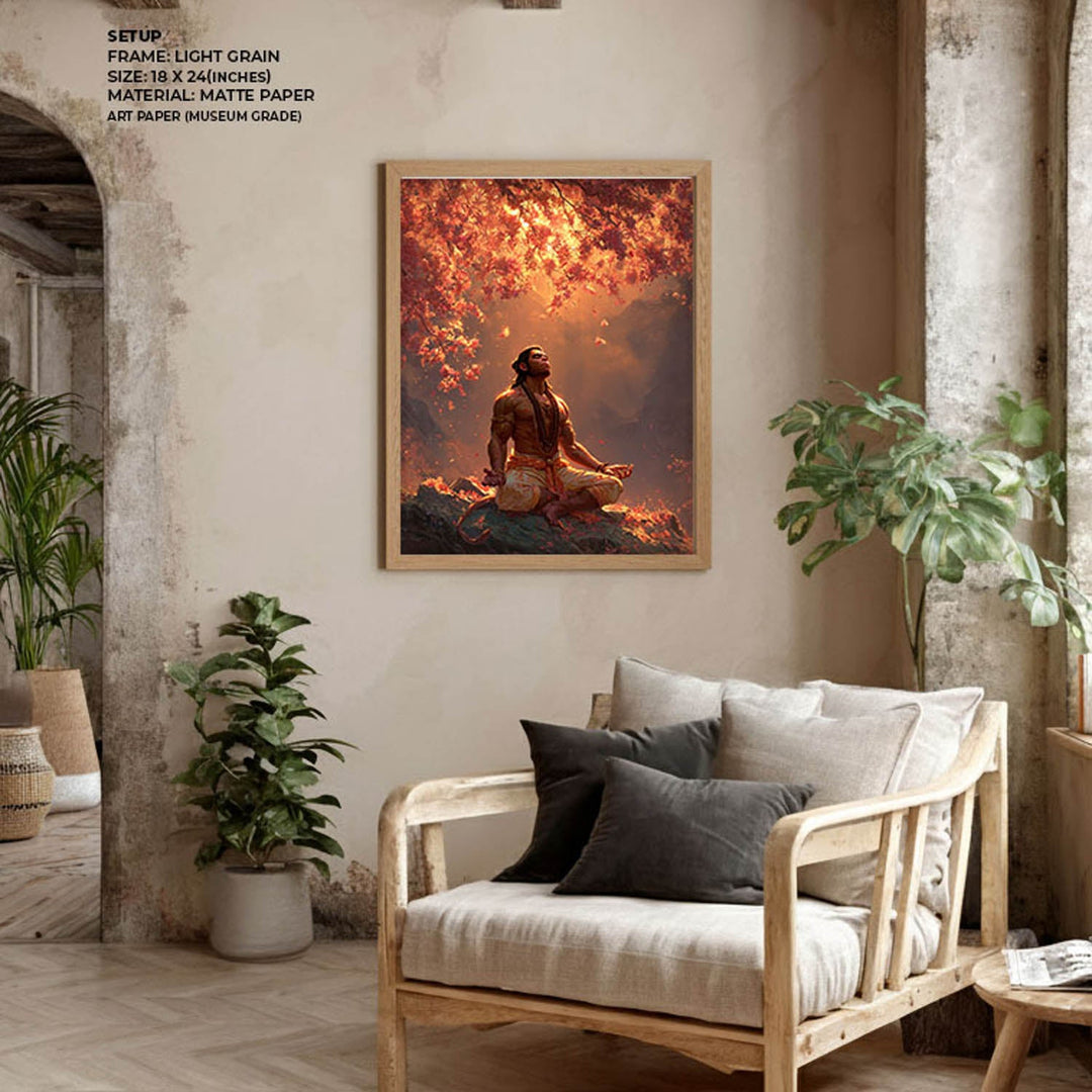 Lord Hanuman Meditation Painting – Vastu Wall Art