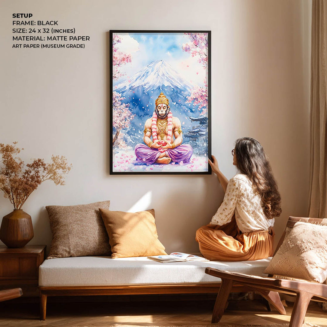 Lord Hanuman in Himalaya - Vastu Painting