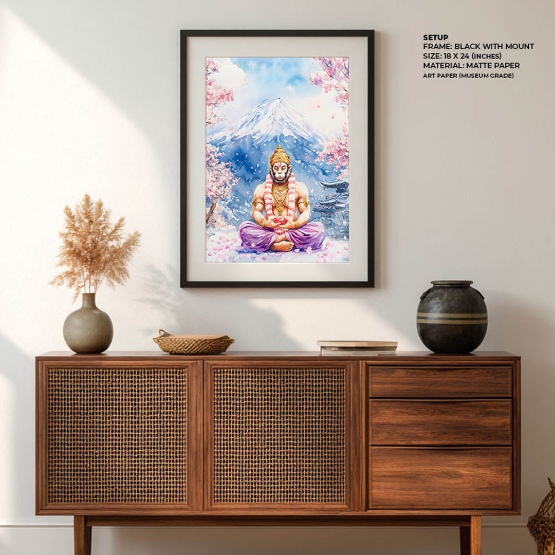 Lord Hanuman in Himalaya - Vastu Painting