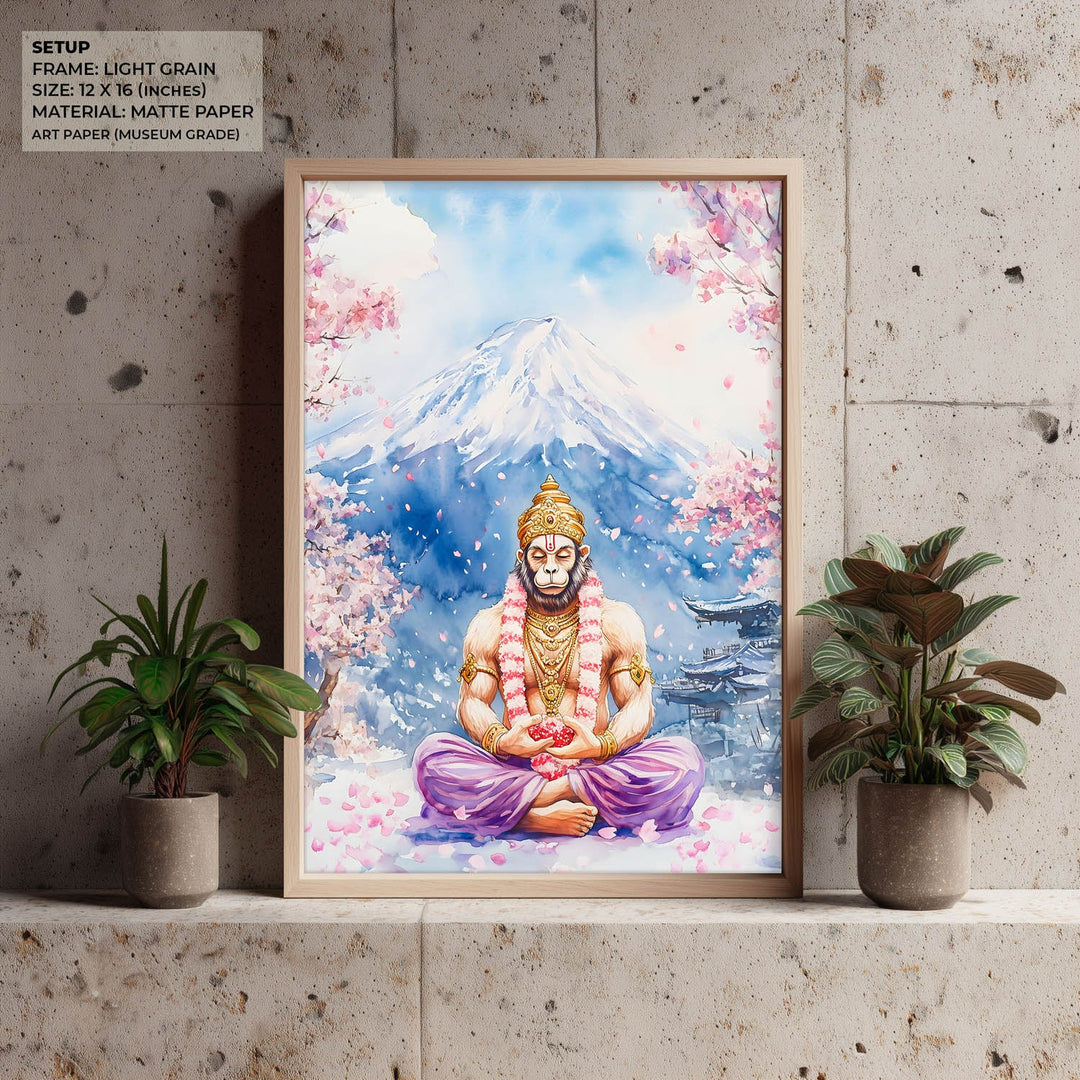 Lord Hanuman in Himalaya - Vastu Painting