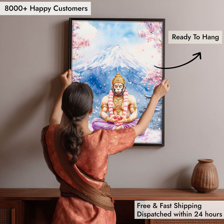 Lord Hanuman in Himalaya - Vastu Painting