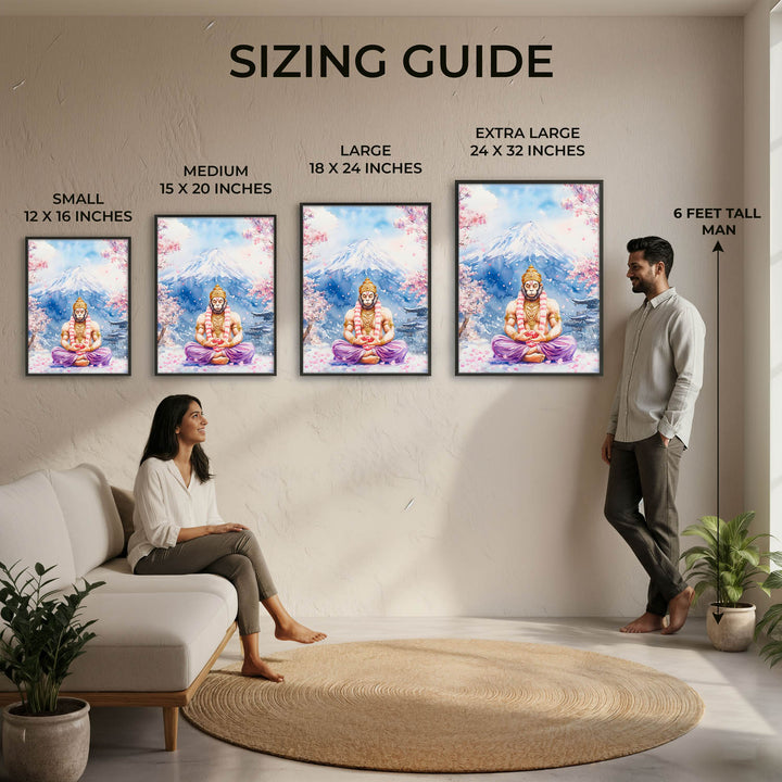 Lord Hanuman in Himalaya - Vastu Painting