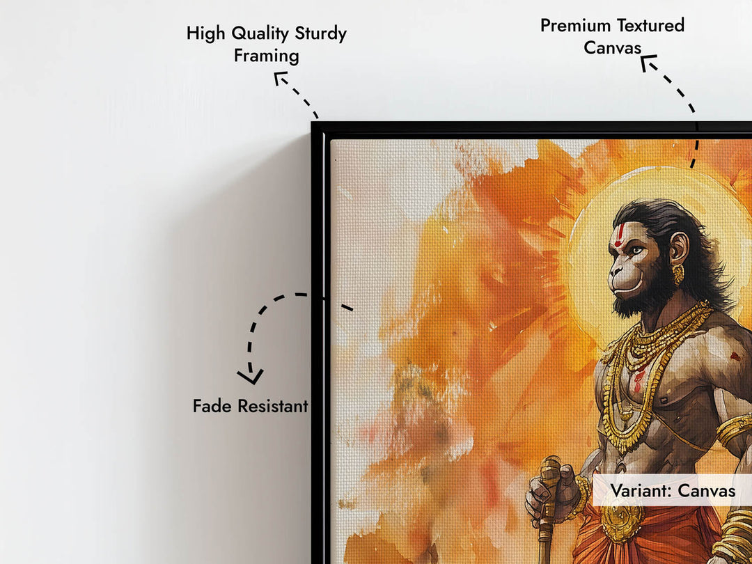 Lord Hanuman on Mountain Top - God Painting