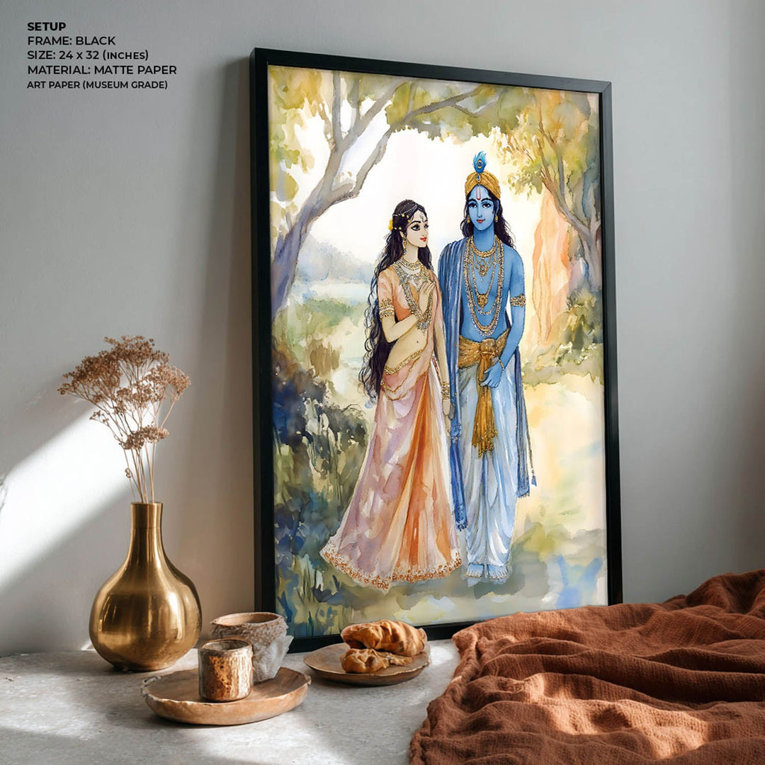 Lord Krishn & Goddess Radha  - Vastu Painting