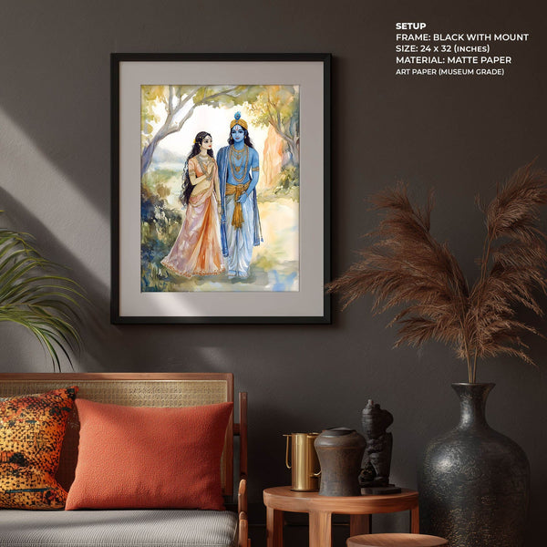 Lord Krishn & Goddess Radha  - Vastu Painting