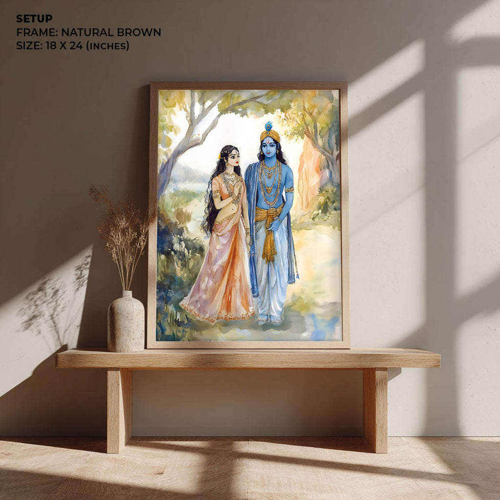 Lord Krishn & Goddess Radha  - Vastu Painting
