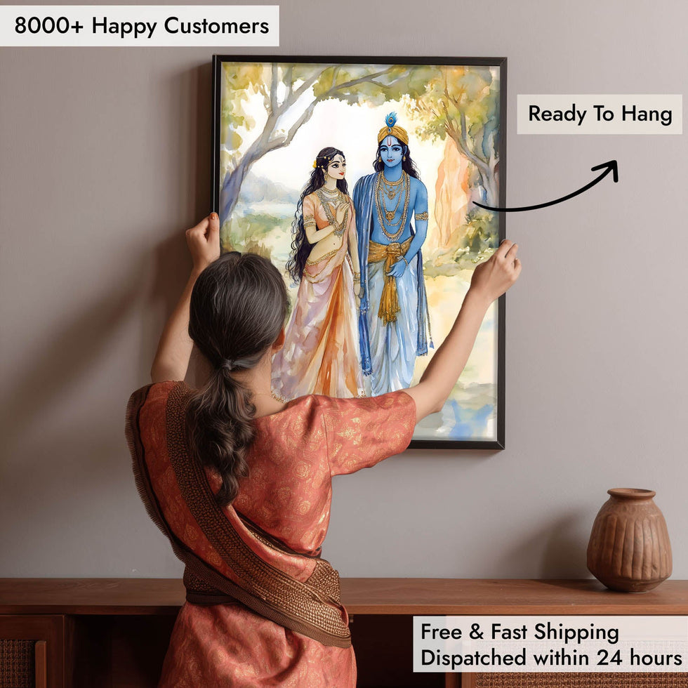 Lord Krishn & Goddess Radha  - Vastu Painting
