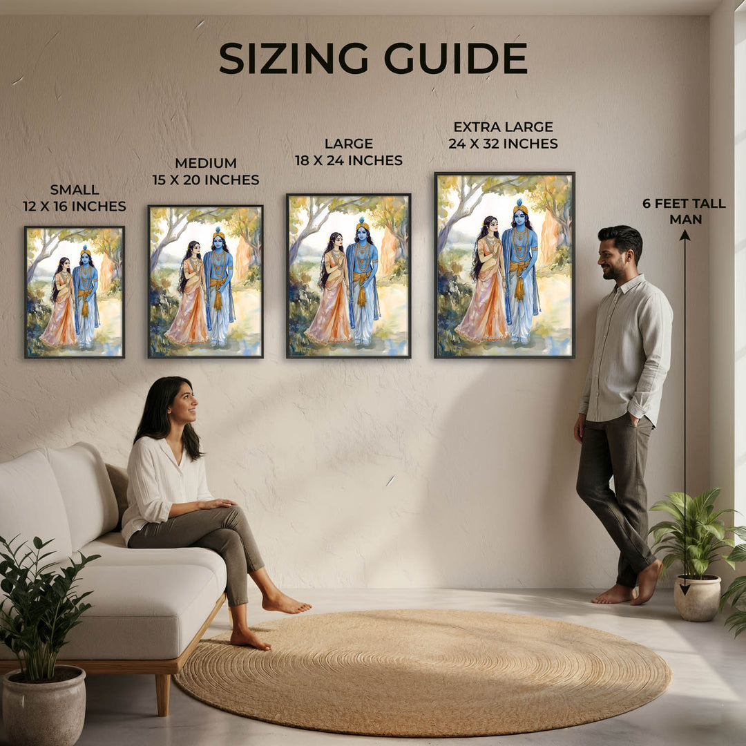 Lord Krishn & Goddess Radha  - Vastu Painting