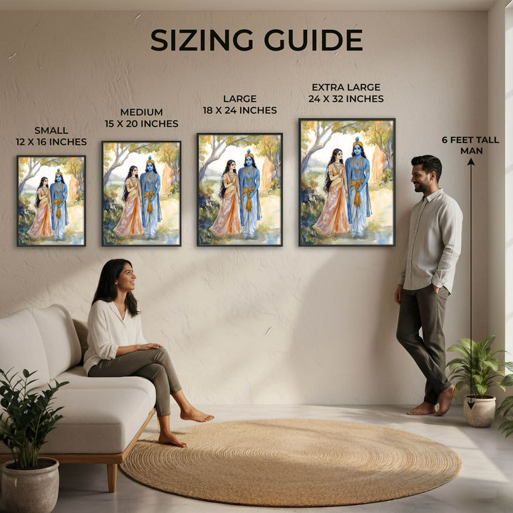 Lord Krishn & Goddess Radha  - Vastu Painting