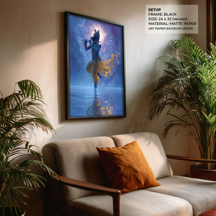 Lord Krishn with Flute - Vastu Painting