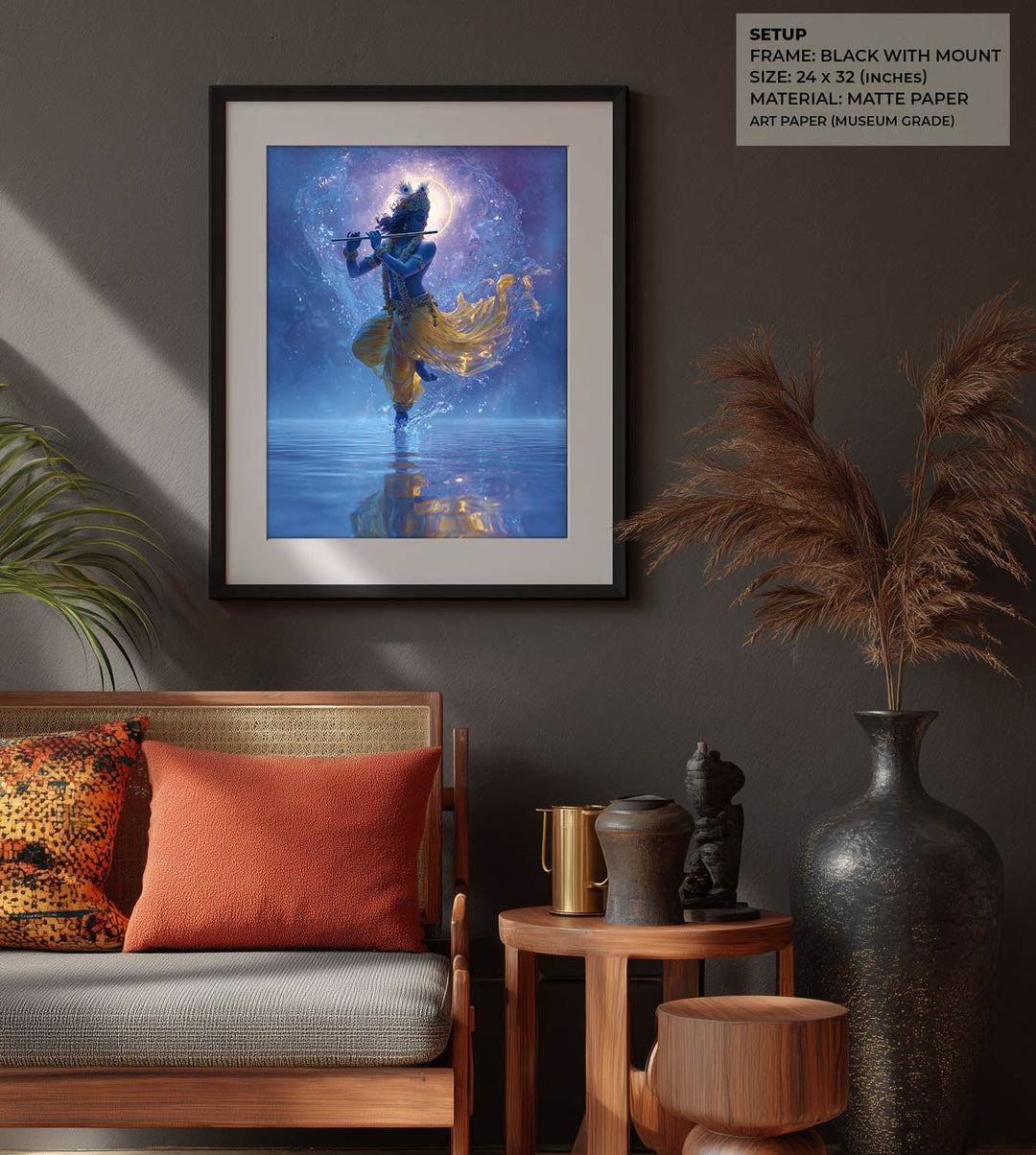 Lord Krishn with Flute - Vastu Painting