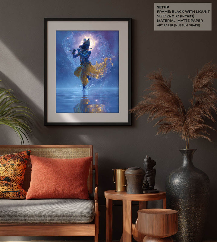 Lord Krishn with Flute - Vastu Painting
