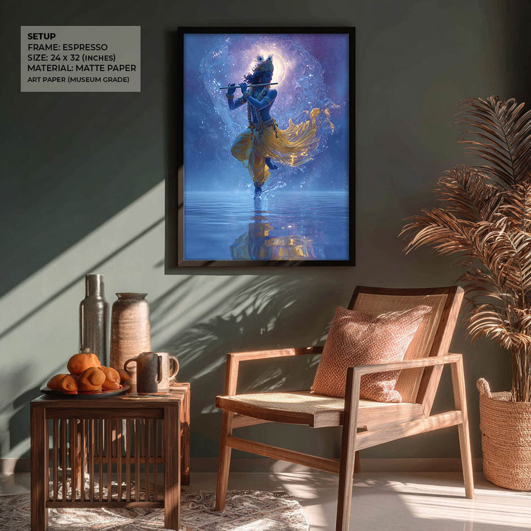 Lord Krishn with Flute - Vastu Painting