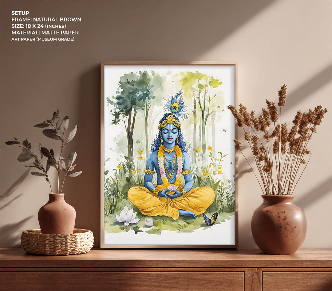 Lord Krishna Meditating  - Vastu Painting
