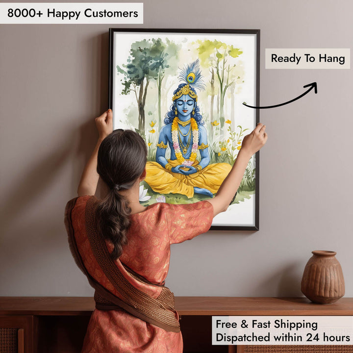 Lord Krishna Meditating  - Vastu Painting