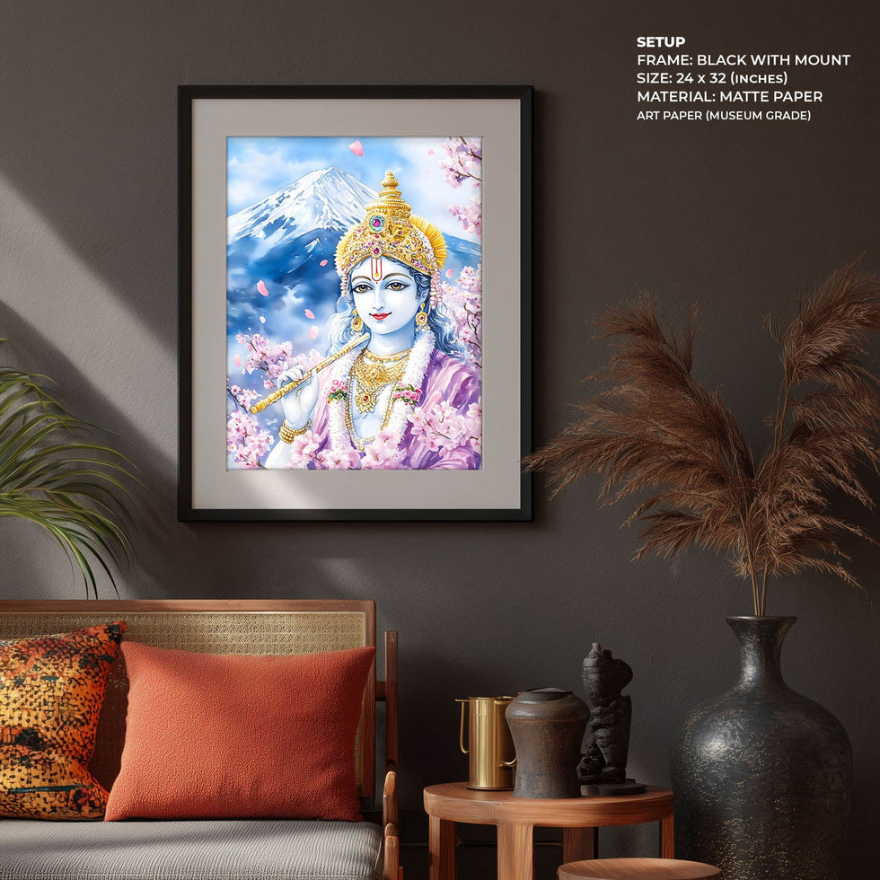 Lord Krishna in Himalaya - Vastu Painting