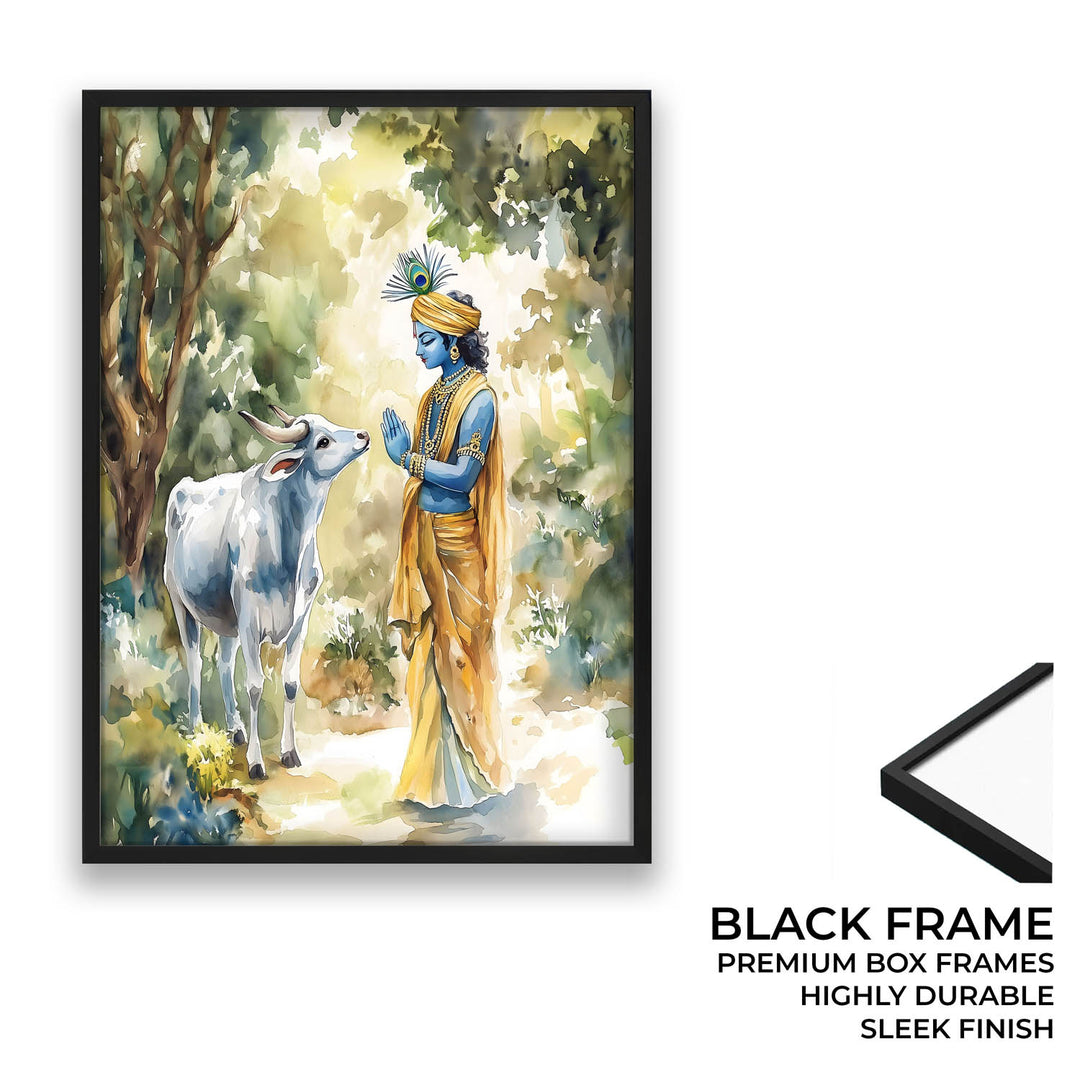 Lord Krishna with Cow - Vastu Painting
