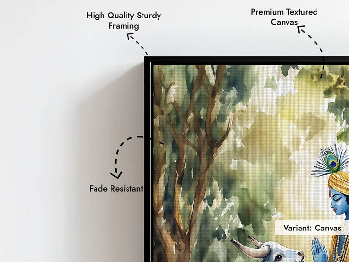 Lord Krishna with Cow - Vastu Painting