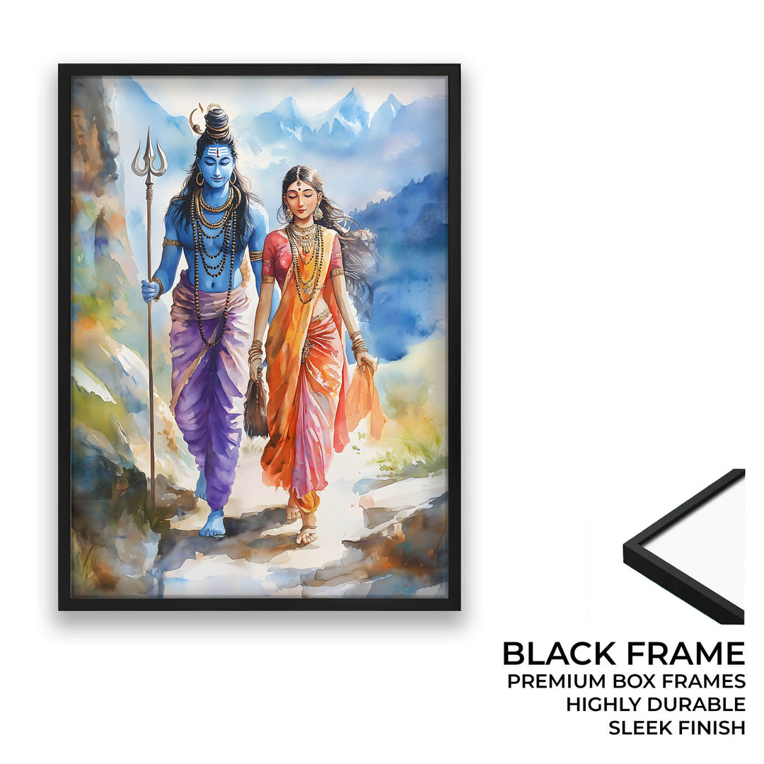 Lord Shiv & Goddess Parvati - Vastu Painting