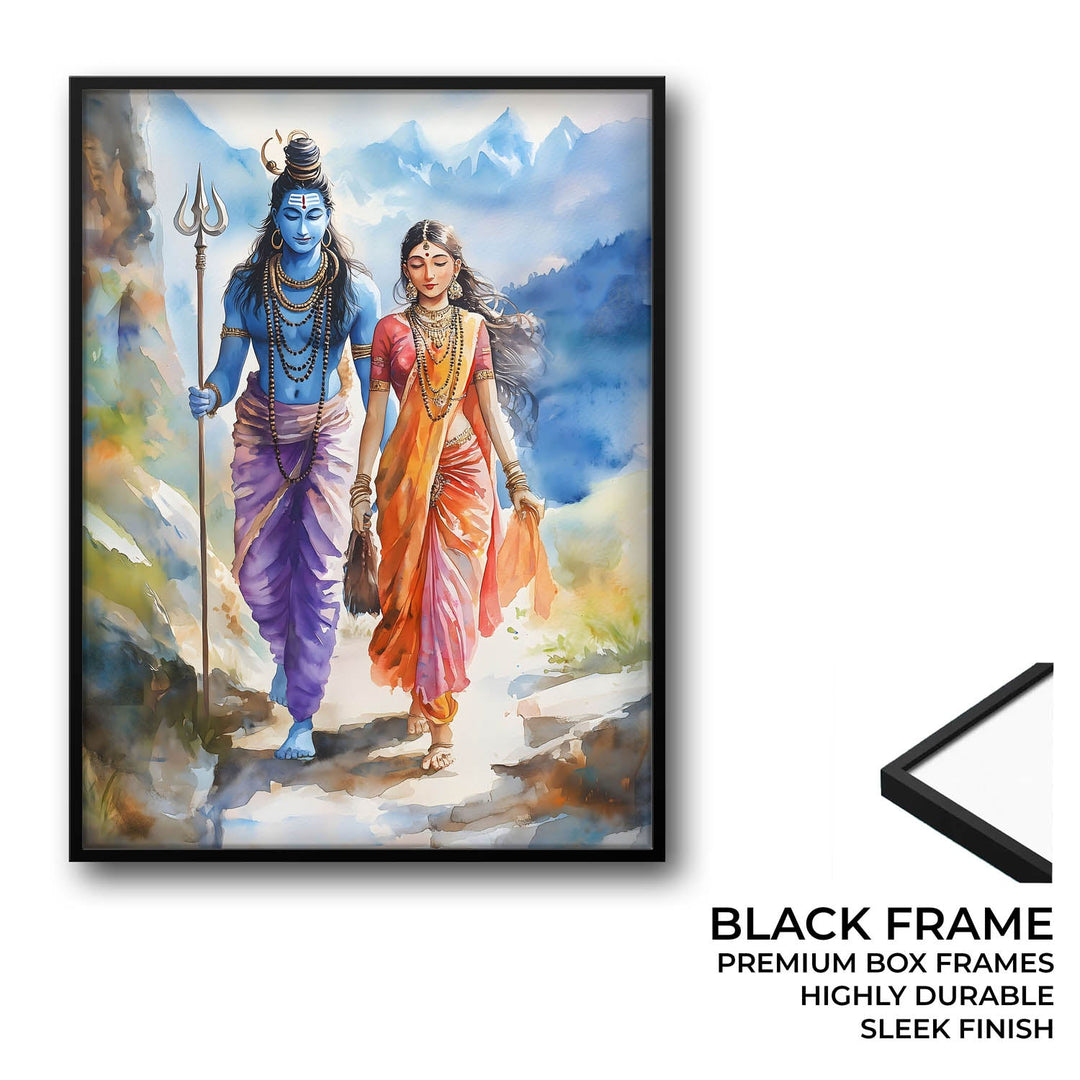 Lord Shiv & Goddess Parvati - Vastu Painting