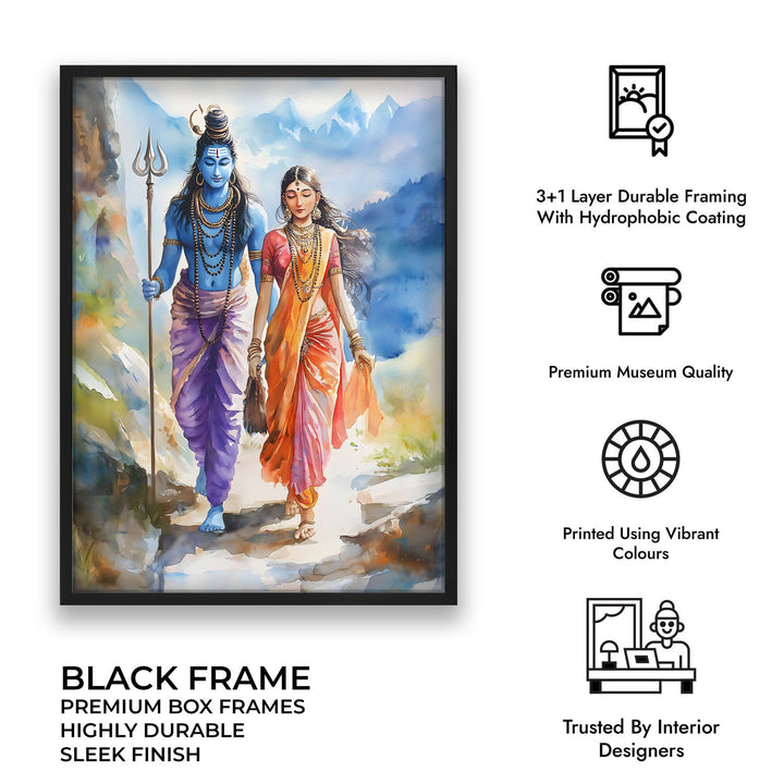 Lord Shiv & Goddess Parvati - Vastu Painting