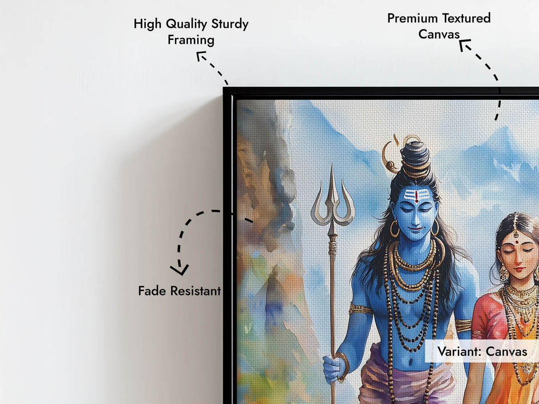 Lord Shiv & Goddess Parvati - Vastu Painting