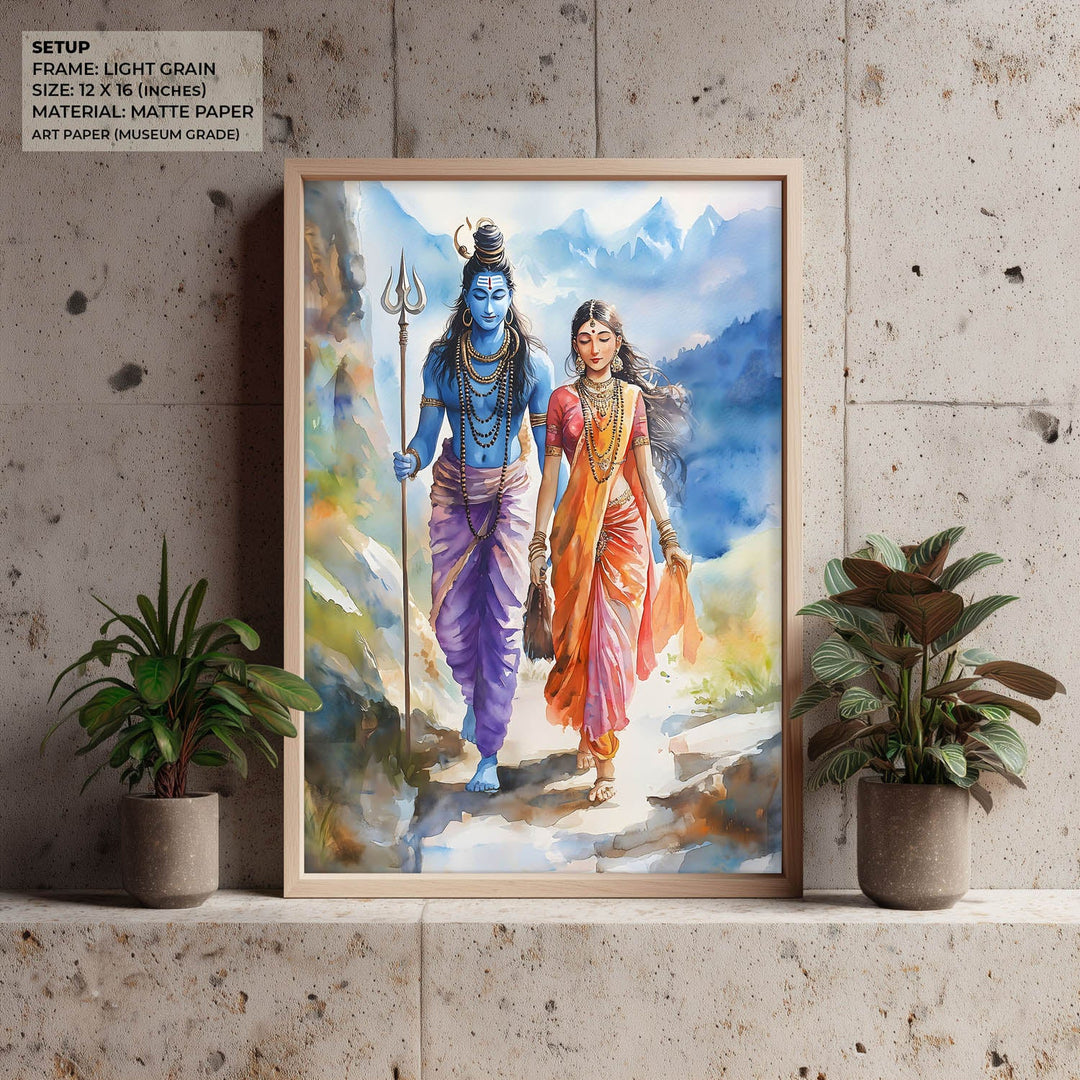 Lord Shiv & Goddess Parvati - Vastu Painting