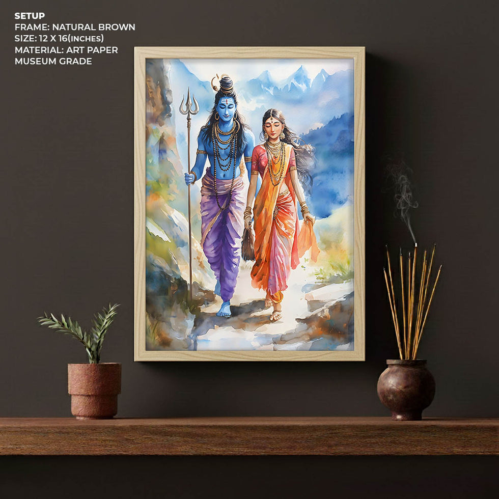 Lord Shiv & Goddess Parvati - Vastu Painting