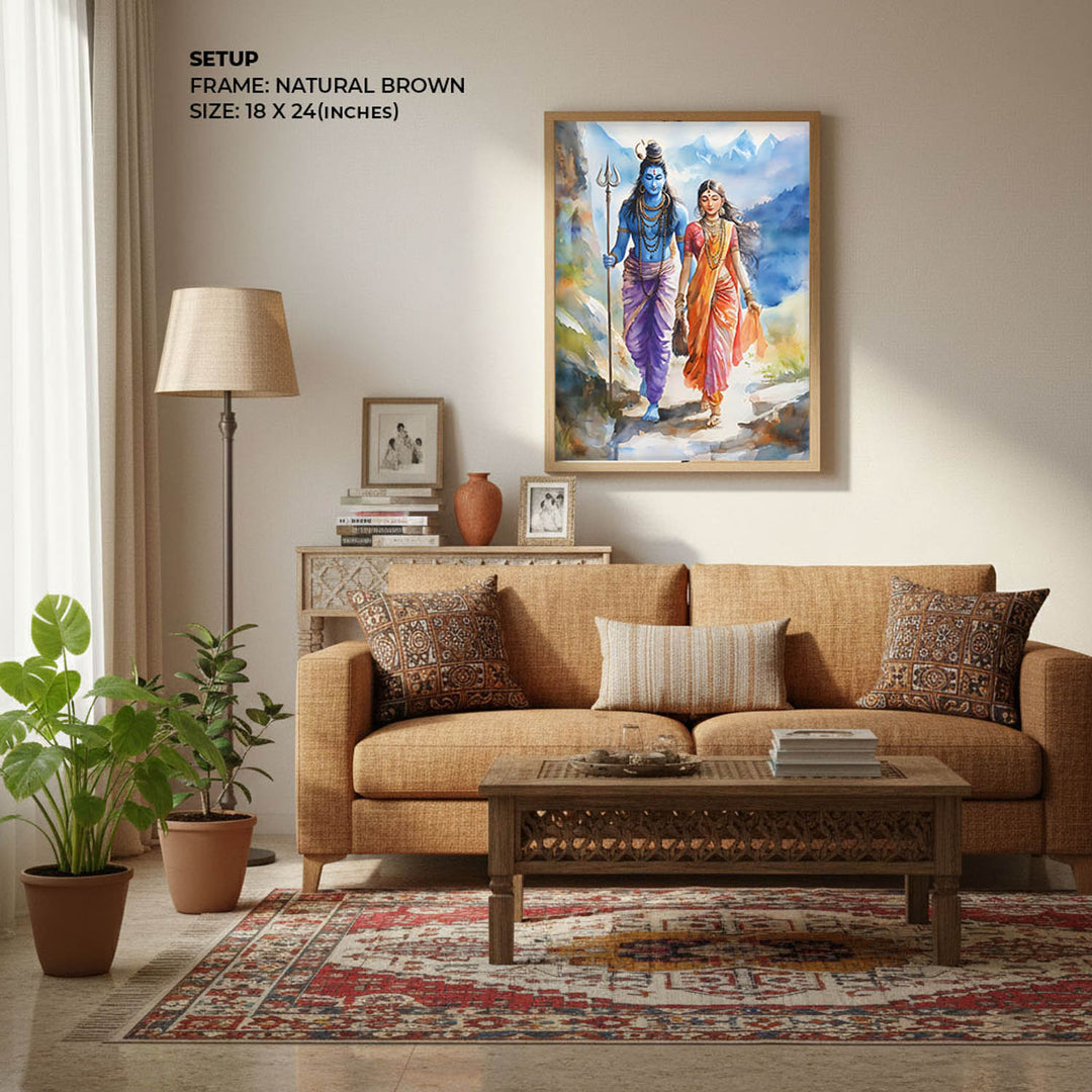 Lord Shiv & Goddess Parvati - Vastu Painting