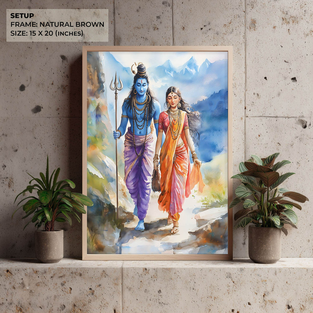 Lord Shiv & Goddess Parvati - Vastu Painting