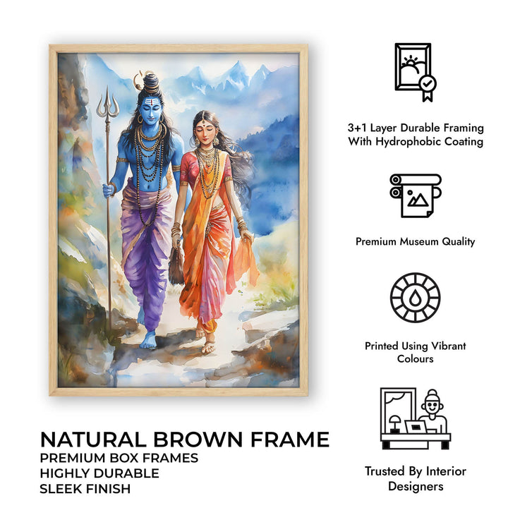 Lord Shiv & Goddess Parvati - Vastu Painting