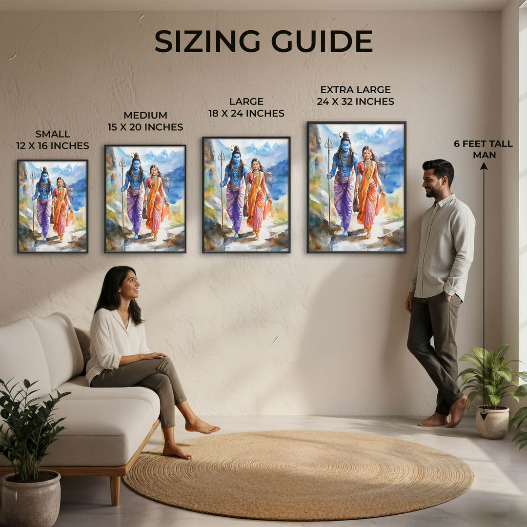 Lord Shiv & Goddess Parvati - Vastu Painting