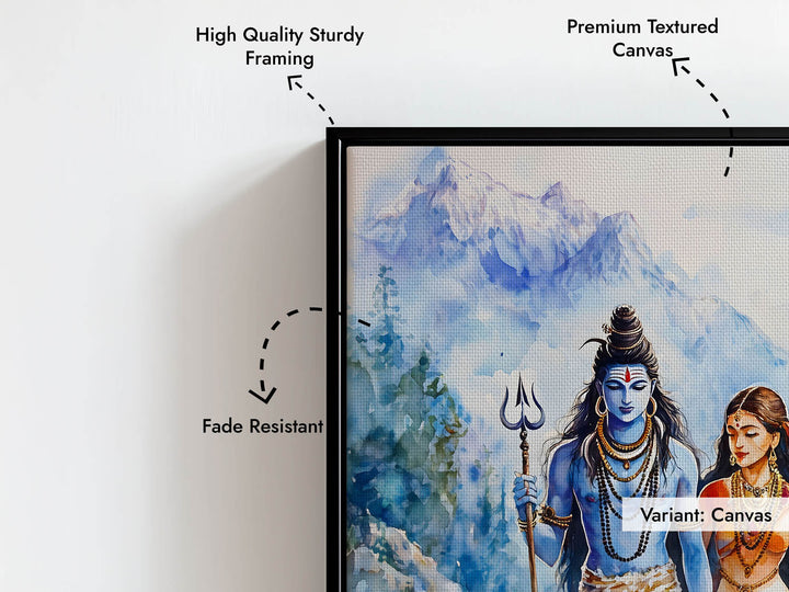 Lord Shiv & Goddess Parvati in Himalaya  - Vastu Painting
