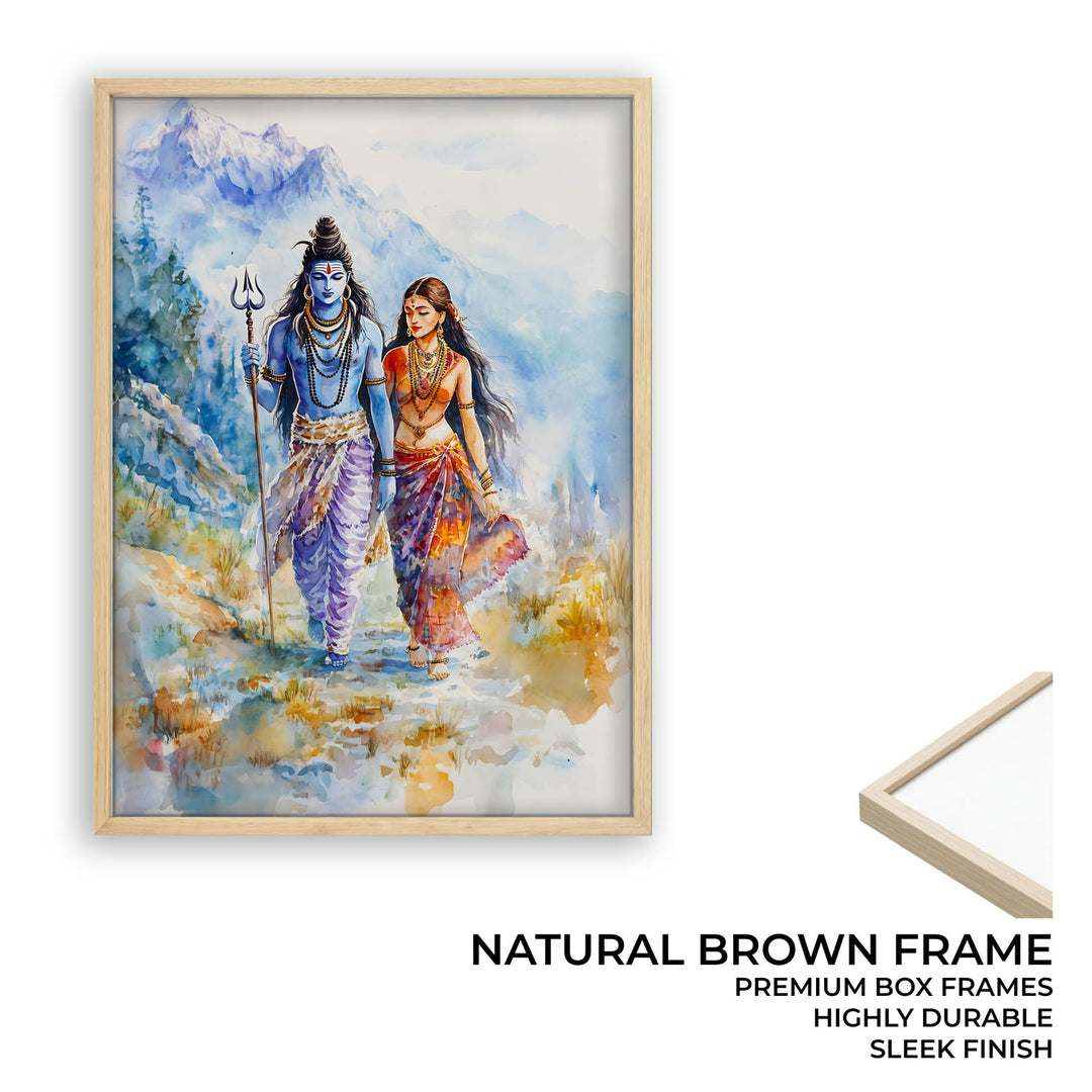 Lord Shiv & Goddess Parvati in Himalaya  - Vastu Painting