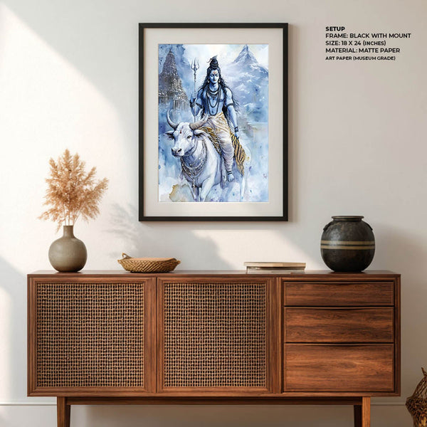 Lord Shiv on Nandi - Vastu Painting