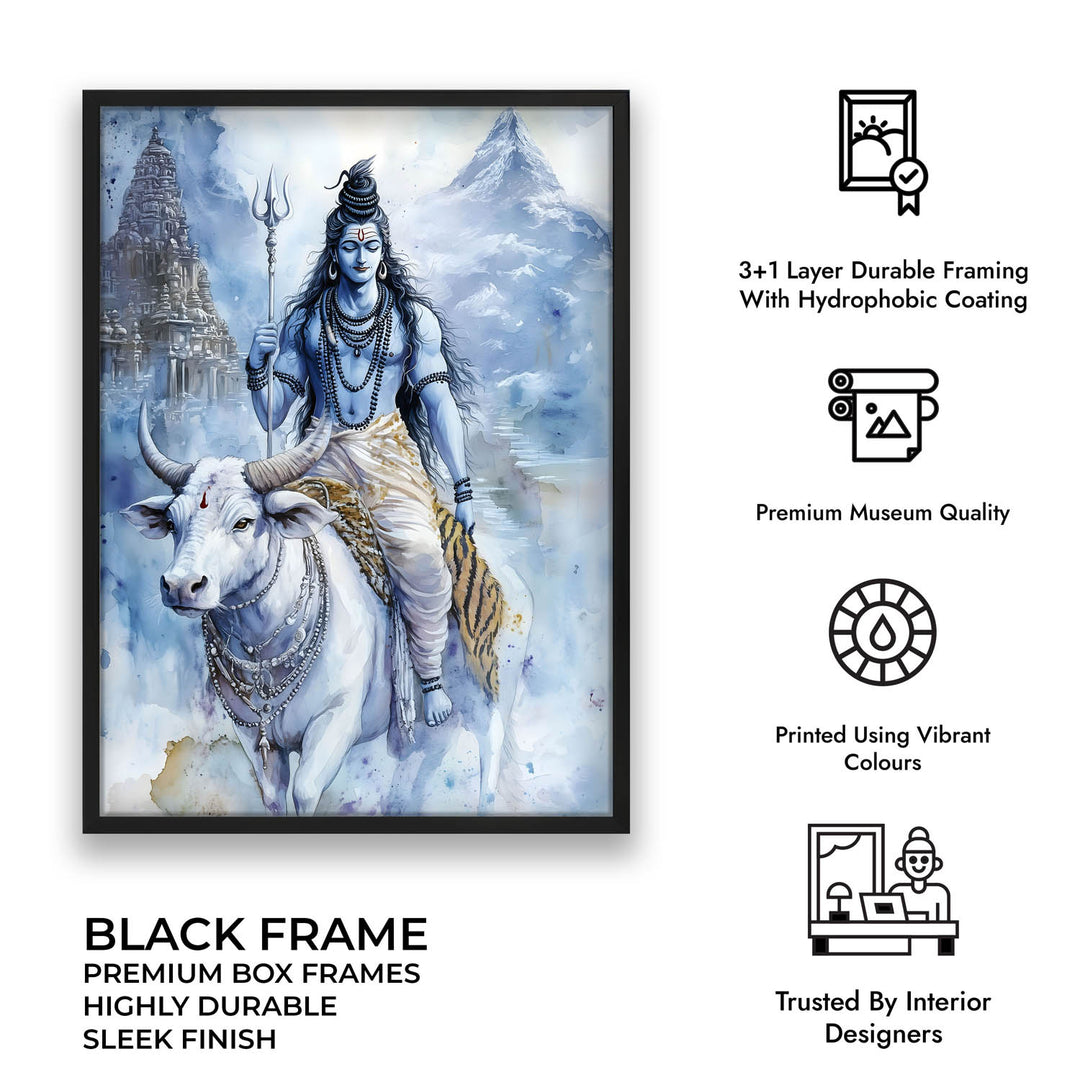 Lord Shiv on Nandi - Vastu Painting