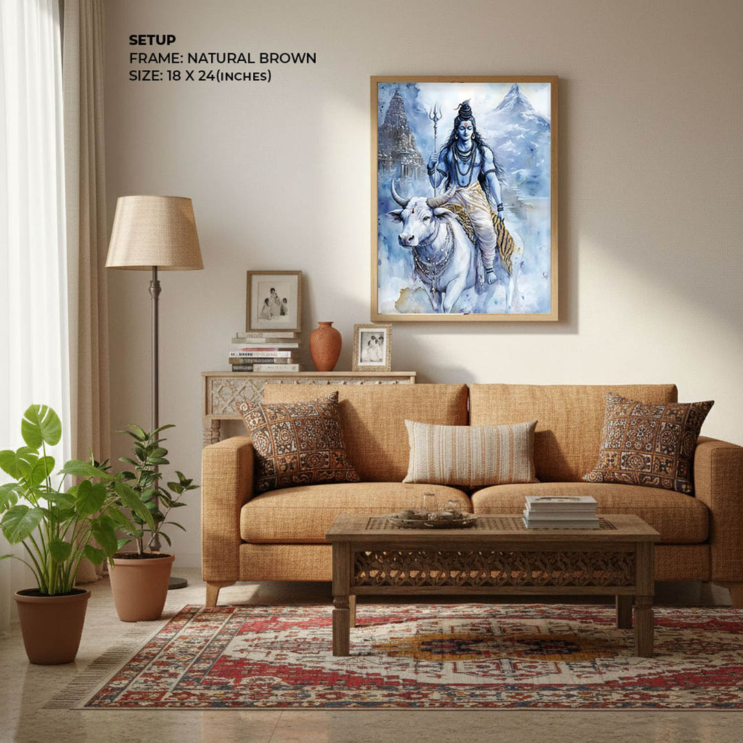 Lord Shiv on Nandi - Vastu Painting