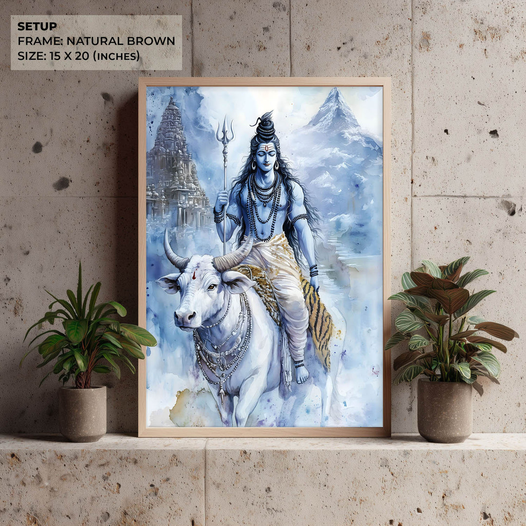 Lord Shiv on Nandi - Vastu Painting