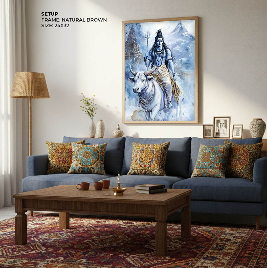 Lord Shiv on Nandi - Vastu Painting
