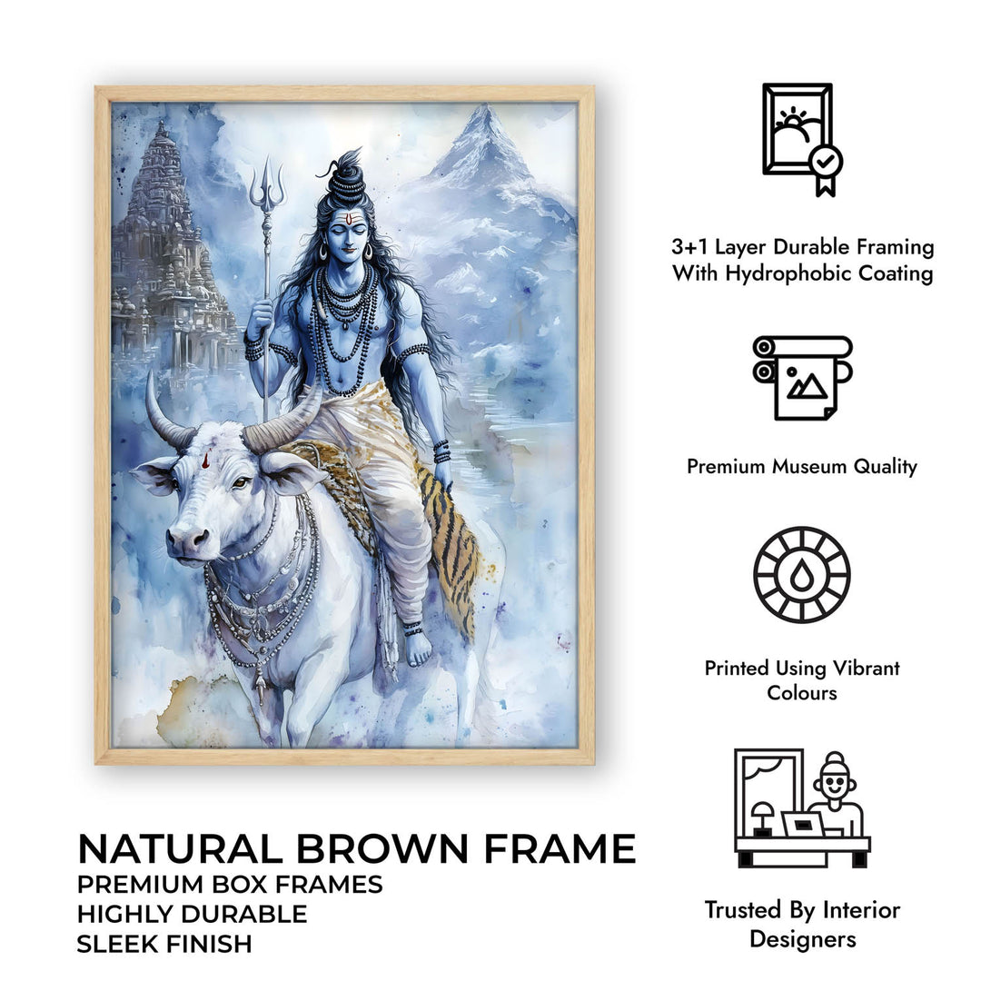 Lord Shiv on Nandi - Vastu Painting