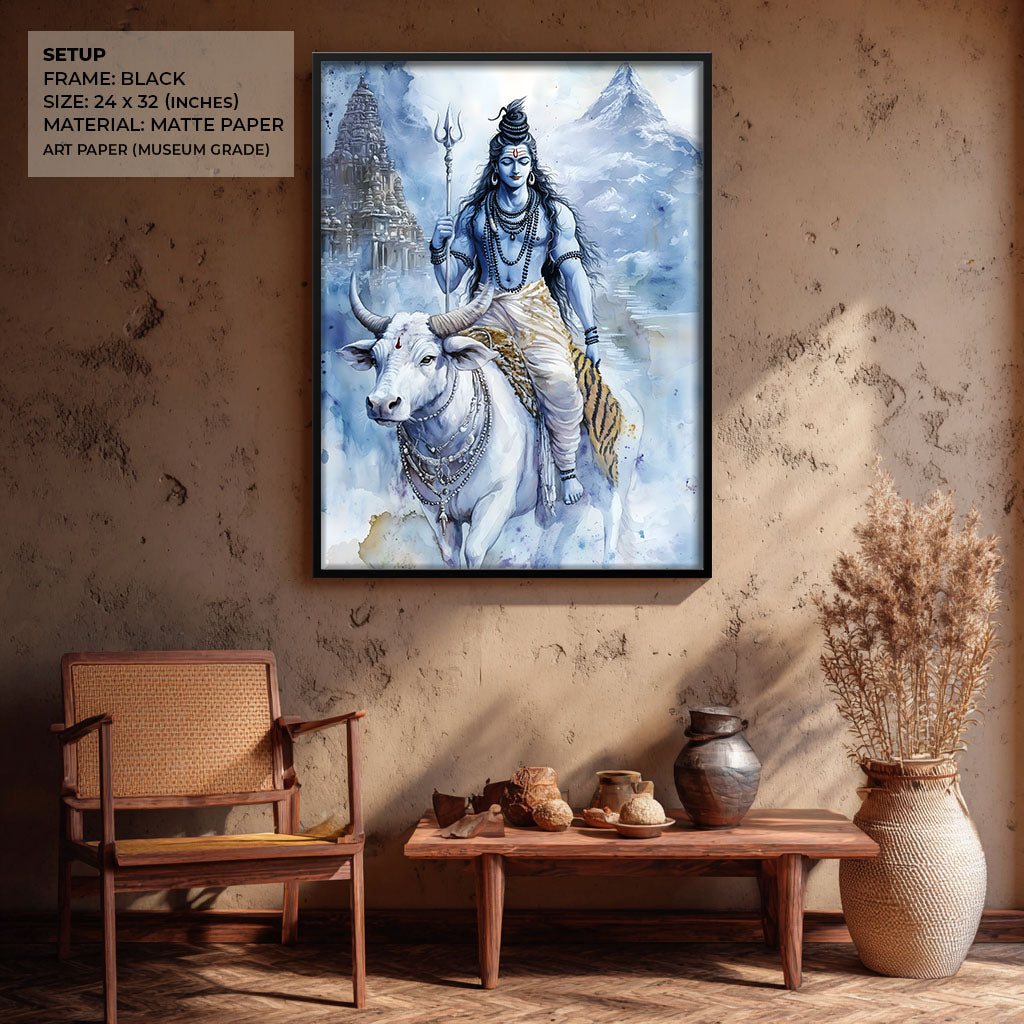 Lord Shiv on Nandi - Vastu Painting